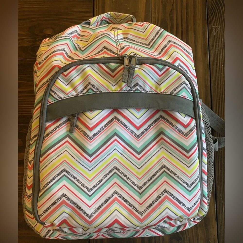 Thirty One  Chevron Party Punch Retired  Backpack Adjustable Shoulder Strap